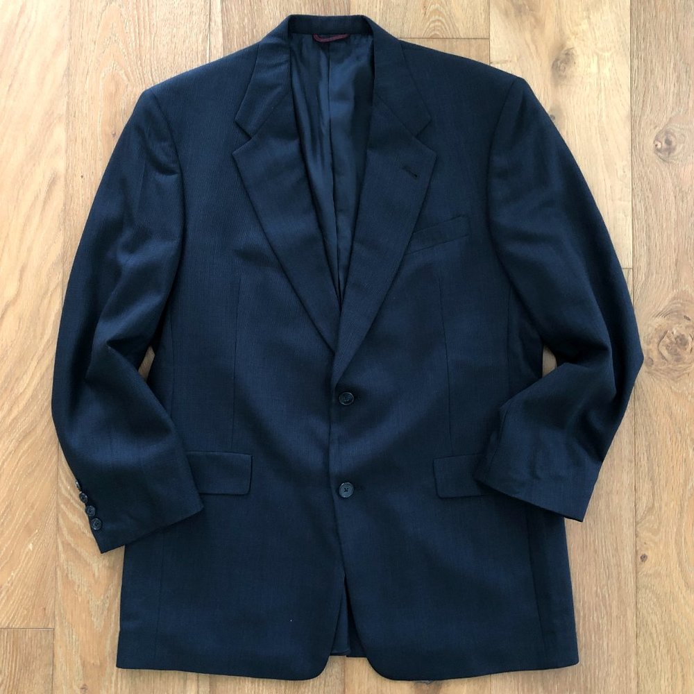 HART SCHAFFNER & MARX Men's Dark Navy Black Sports Coat Jacket Blazer 42R